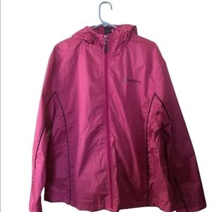 Beautiful RainHooded zip up pink Women’s Jacket Horse Shoe  Size M